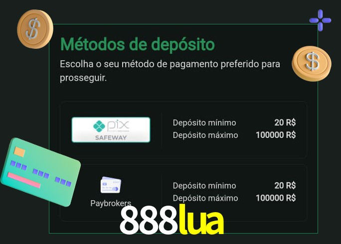 O cassino 888lua oferece uma grande variedade de métodos de pagamento